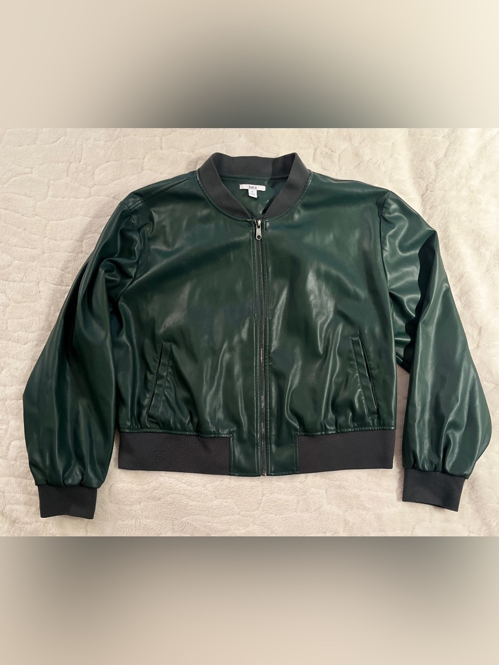 Bar Ill Faux Leather Zip-Front
Bomber Jacket - Emerald Green XL